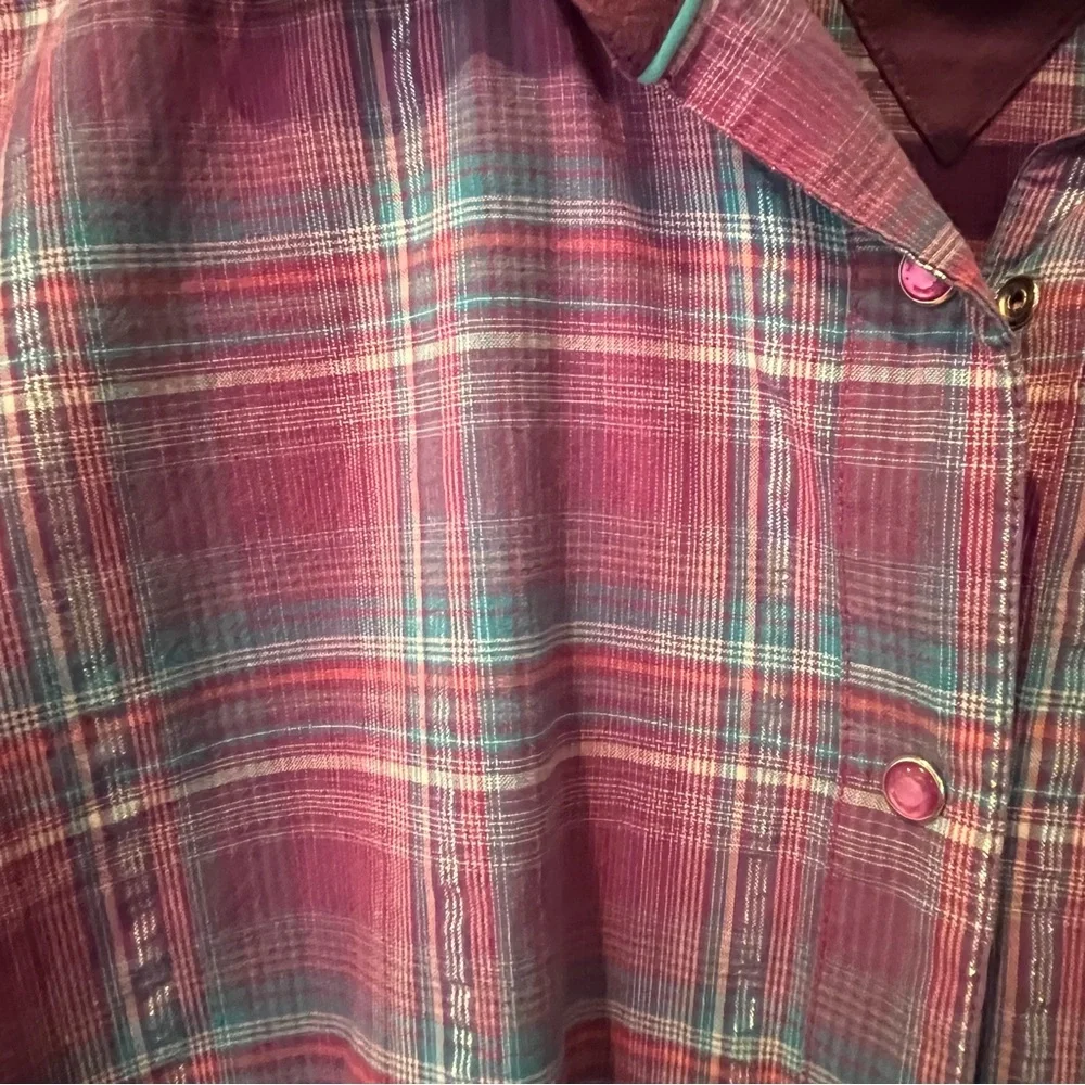 Wrangler Blues vintage purple pearl snap western shirt